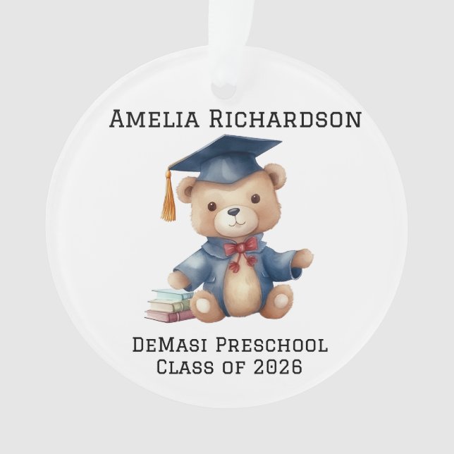 Personalisiert Teddy Bear Kindergarten Abschluss Ornament (Vorderseite)