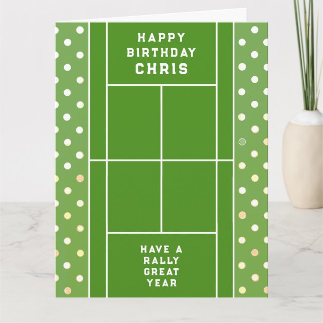 Personalisiert Tennis Geburtstag Karte (Vorderseite)
