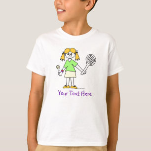 Personalisiert Tennis Girl T-Shirt