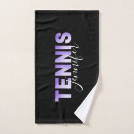 Personalisiert Tennis Girls Name Lila Ombre Trendy Handtuch