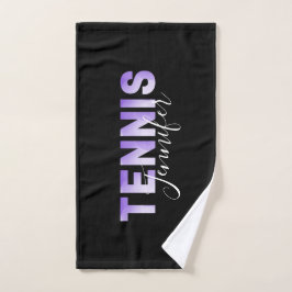 Personalisiert Tennis Girls Name Lila Ombre Trendy Handtuch