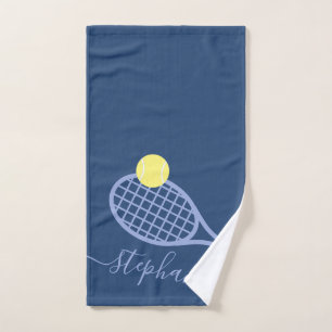Personalisiert Tennis Girls Skriptname Blau Handtuch