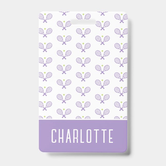 Personalisiert Tennis Pattern Individuelle Name Te Ausweis (Vorderseite)