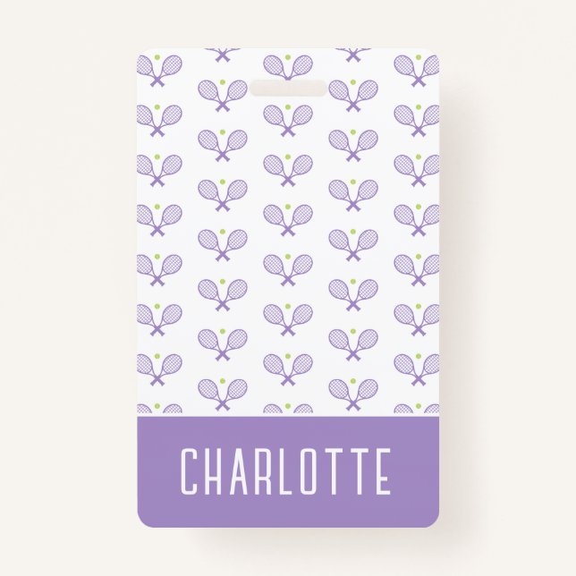 Personalisiert Tennis Pattern Individuelle Name Te Ausweis (Vorderseite)