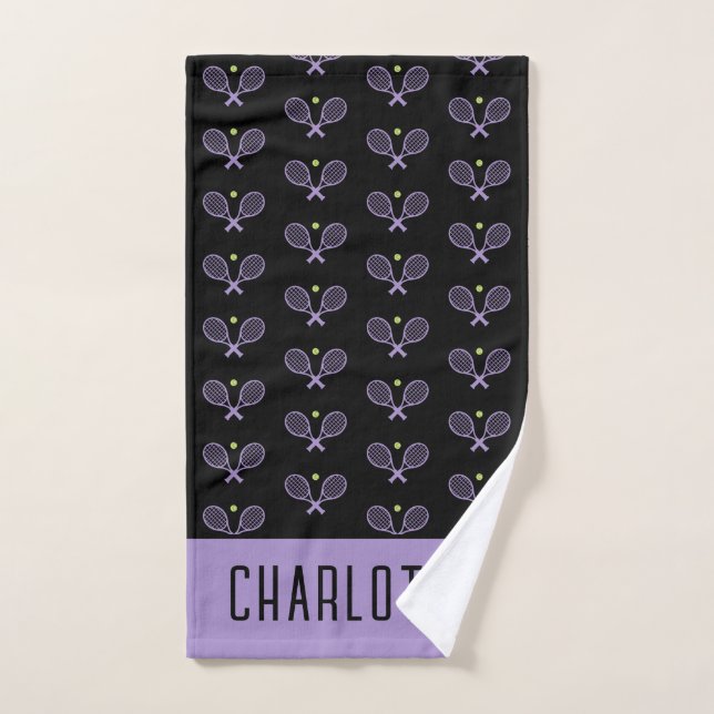 Personalisiert Tennis Pattern Individuelle Name Te Handtuch (Handtuch)