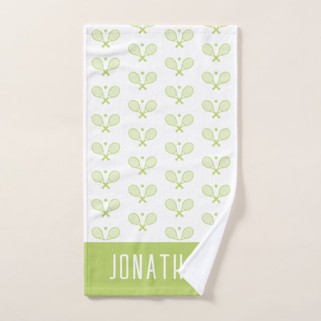 Personalisiert Tennis Pattern Individuelle Name Te Handtuch (Handtuch)