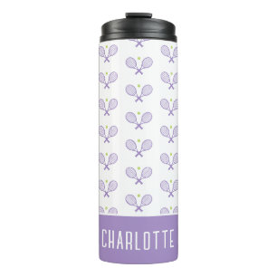 Personalisiert Tennis Pattern Individuelle Name Te Thermosbecher
