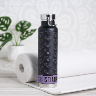 Personalisiert Tennis Pattern Individuelle Name Te Trinkflasche