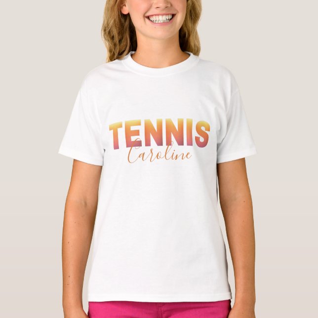 Personalisiert Tennis Player Girl Individuelle Nam T-Shirt (Vorderseite)