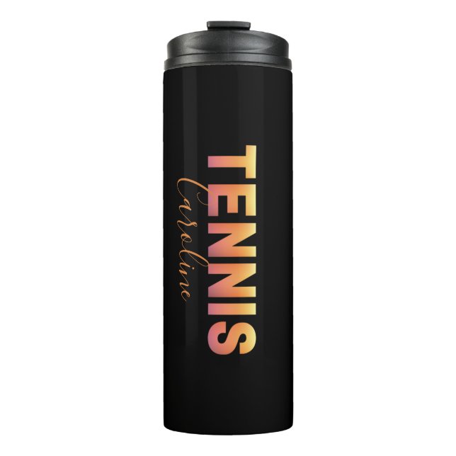 Personalisiert Tennis Player Girl Individuelle Nam Thermosbecher (Vorderseite)