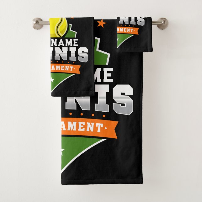 Personalisiert Tennis Player NAME Varsity Turnier Badhandtuch Set (Insitu)