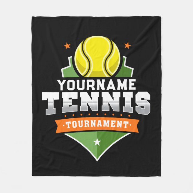 Personalisiert Tennis Player NAME Varsity Turnier Fleecedecke (Vorderseite)