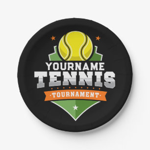 Personalisiert Tennis Player NAME Varsity Turnier Pappteller