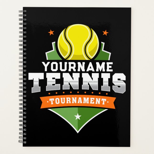 Personalisiert Tennis Player NAME Varsity Turnier Planer (Vorderseite)