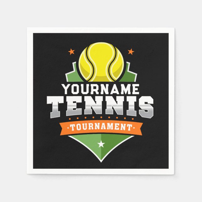 Personalisiert Tennis Player NAME Varsity Turnier Serviette (Vorderseite)