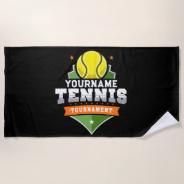 Personalisiert Tennis Player NAME Varsity Turnier Strandtuch