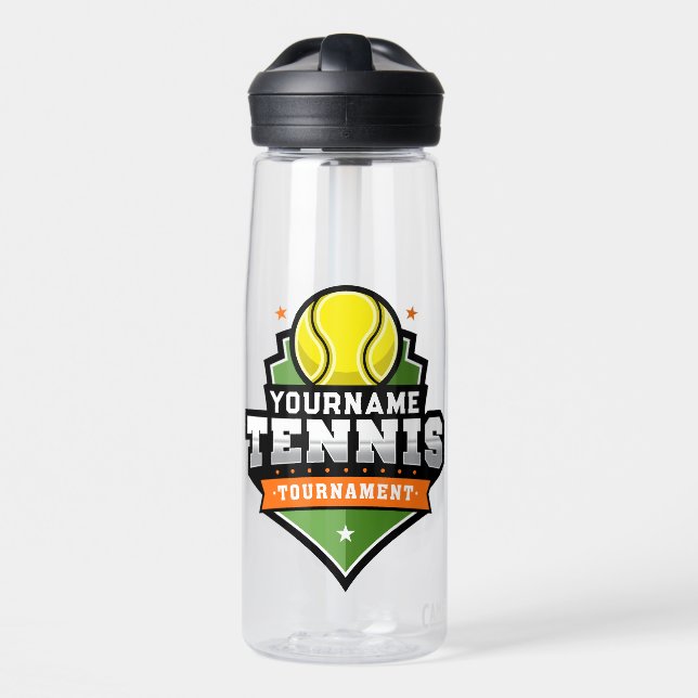 Personalisiert Tennis Player NAME Varsity Turnier Trinkflasche (Vorne)