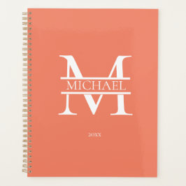 Personalisiert Terracott Monogram Initial Minimali Planer