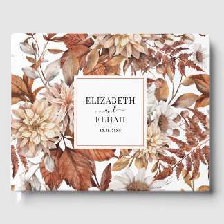 Personalisiert Terracotta Herbstliche Hochzeit im  Gästebuch