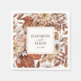 Personalisiert Terracotta Herbstliche Hochzeit im Serviette