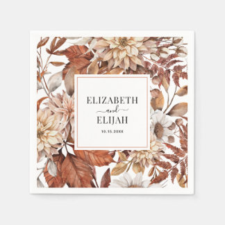 Personalisiert Terracotta Herbstliche Hochzeit im Serviette