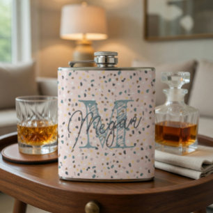 Personalisiert Terrazzo Monogram Flachmann