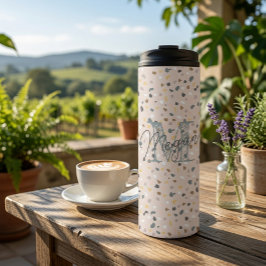 Personalisiert Terrazzo Monogram Thermosbecher