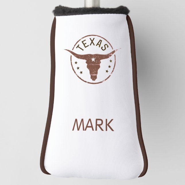 Personalisiert Texas Longhorn Golf Headcover (Rotieren 90)