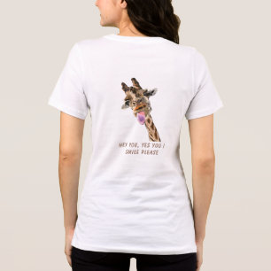 Personalisiert Text Funny Giraffe Tri-Blend Shirt