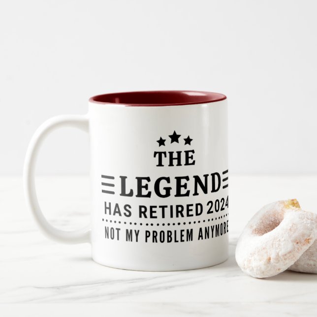 Personalisiert The Legend hat die Vergnügungsruhe  Zweifarbige Tasse (Mit Donut)