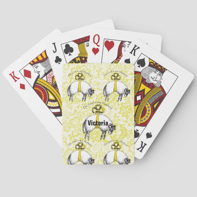 Personalisiert The LORD ist mein Hirte Psalm 23 Spielkarten (Rückseite)