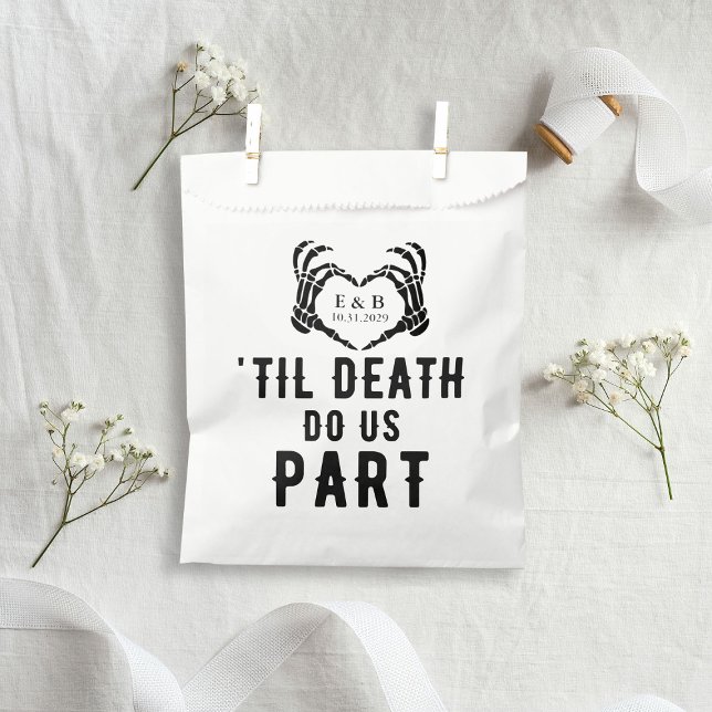 Personalisiert Til Death Gothic Skeletts Hochzeit Geschenktütchen (Personalized Til Death Gothic Skeleton Wedding Favor Bag
)