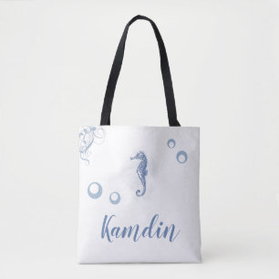 Personalisiert Tote Bag Seepferd Ocean Beach Water Tasche