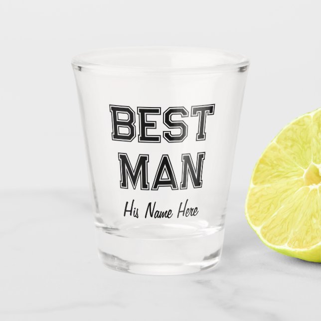 Personalisiert Trauzeuge Individuelle Name Bachelo Schnapsglas (Vorderseite)