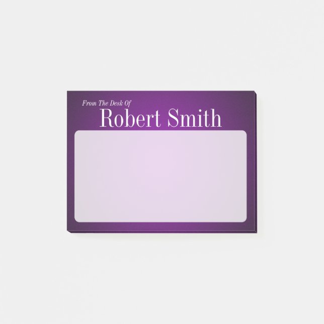 Personalisiert Trendy Lila und Black Grainy Post-it Klebezettel (Vorderseite)
