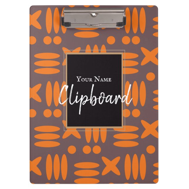 Personalisiert Trendy Orange Blue Modern Clipboard Klemmbrett (Vorderseite)