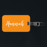 Personalisiert Trendy Script Individuelle Name Coo Gepäckanhänger<br><div class="desc">Personalisieren Sie diese lustige,  trendige Skript-Kalligrafie Gepäckanhänger mit Ihrem Namen! Das ist die hellorange Version. Ideal für Ihren Sommerurlaub,  Junggeselinnen-Abschiede,  Kindersommer oder Frühlingspause!</div>