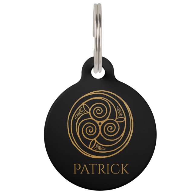 Personalisiert Triple Celtic Knot Swirl Mandala Haustiermarke (Vorderseite)