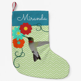 Personalisiert Tropenflora Hummingbird Kleiner Weihnachtsstrumpf