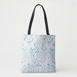 Personalisiert Türkis Ikat Pattern Bridesmaid Tasche