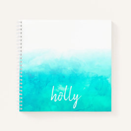 Personalisiert Turqoise Ombre Marble Notizbuch