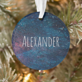 Personalisiert Turqouise Galaxy Paint Glitzern Ornament