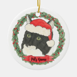 Personalisiert Tuxedo Ragamuffin Cat Keramik Ornament