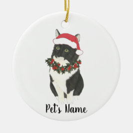Personalisiert Tuxedo Ragamuffin Cat Keramik Ornament