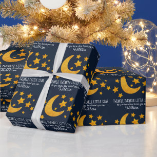 Personalisiert Twinkle Little Star Moon & Stars Geschenkpapier