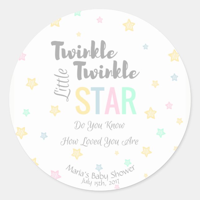 Personalisiert Twinkle Twinkle Little Star - Aufkl Runder Aufkleber (Vorderseite)
