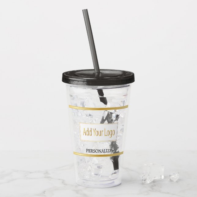 Personalisiert und Logo mit Goldbarren Acryltrinkbecher (Vorderseite Ice)