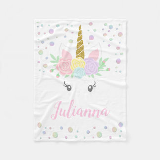 Personalisiert Unicorn Baby Blanket Fleecedecke