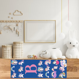 Personalisiert Unicorn Blue Monogramat Yogamatte