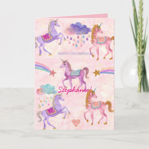 Personalisiert Unicorn Geburtstagskarte Karte